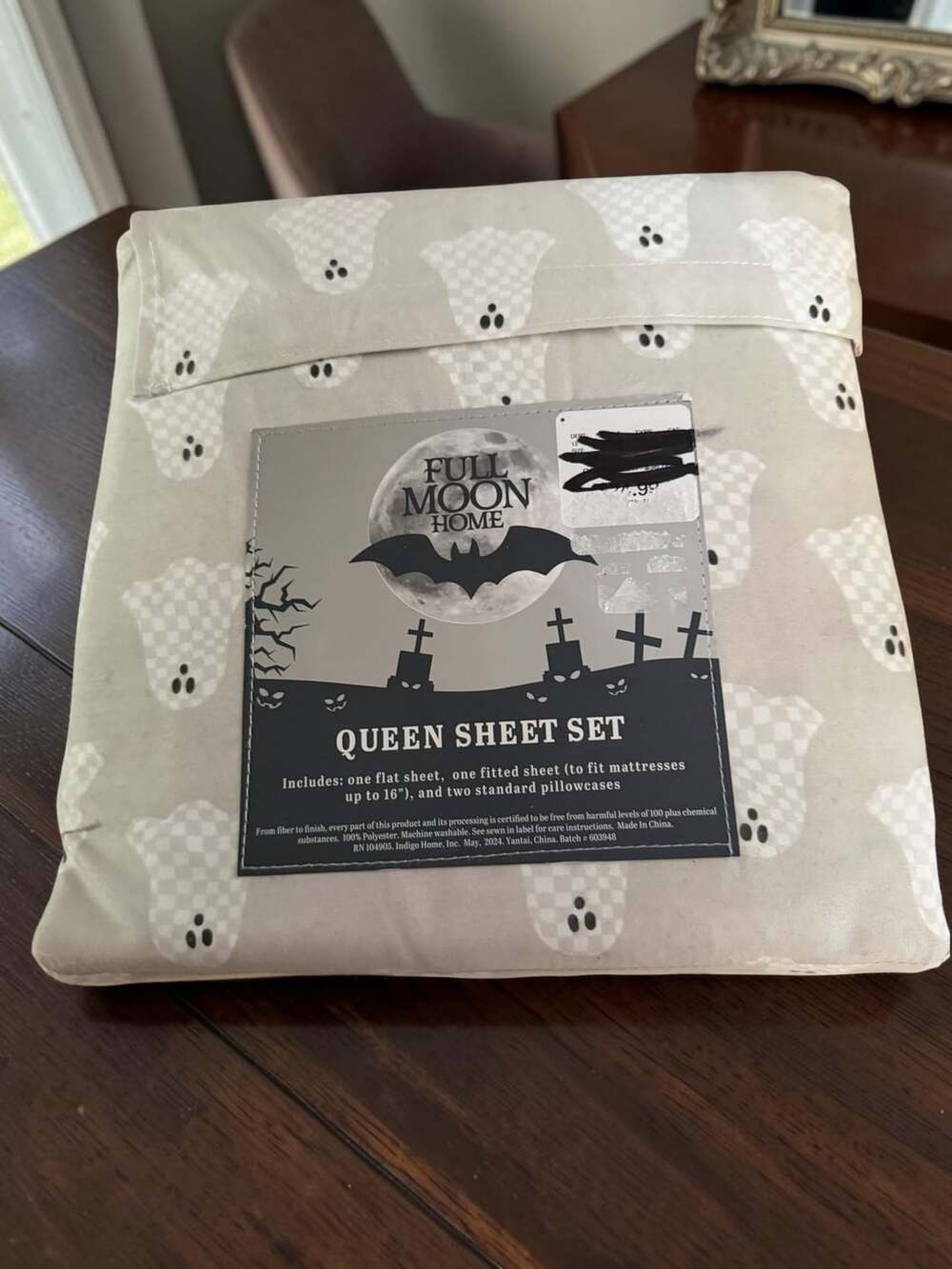 Full Moon Home Queen Ghost Sheet Set